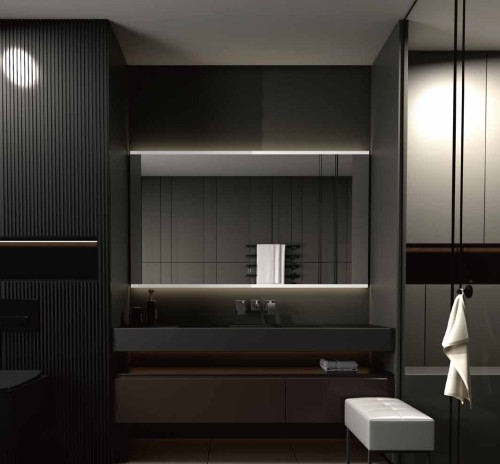 DREAM Modern Rectangle Acrylic Framed LED Bathroom Smart Vanity Wall Mirror with Light